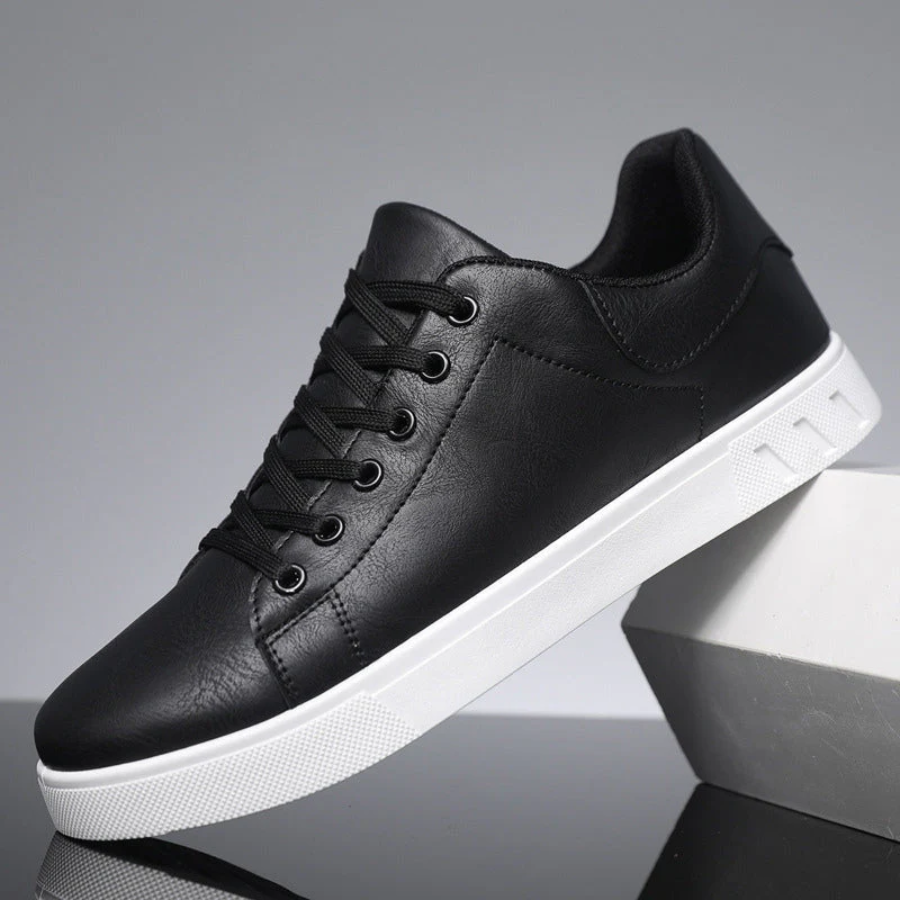 Herren Leder Sneaker Low Top Weiße Sohle Alltag