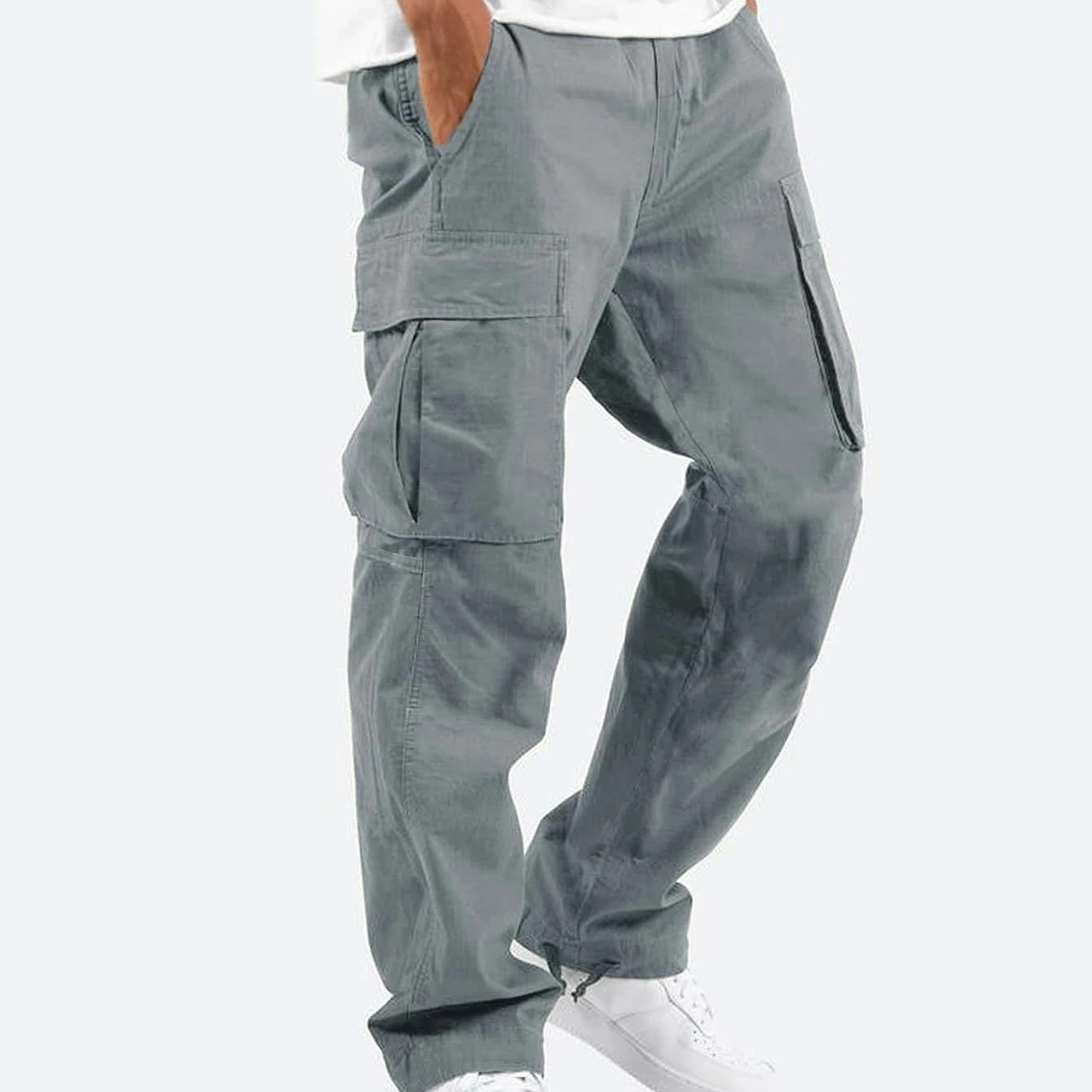 Herren Relaxed Fit Cargohose Verstellbarer Tunnelzug