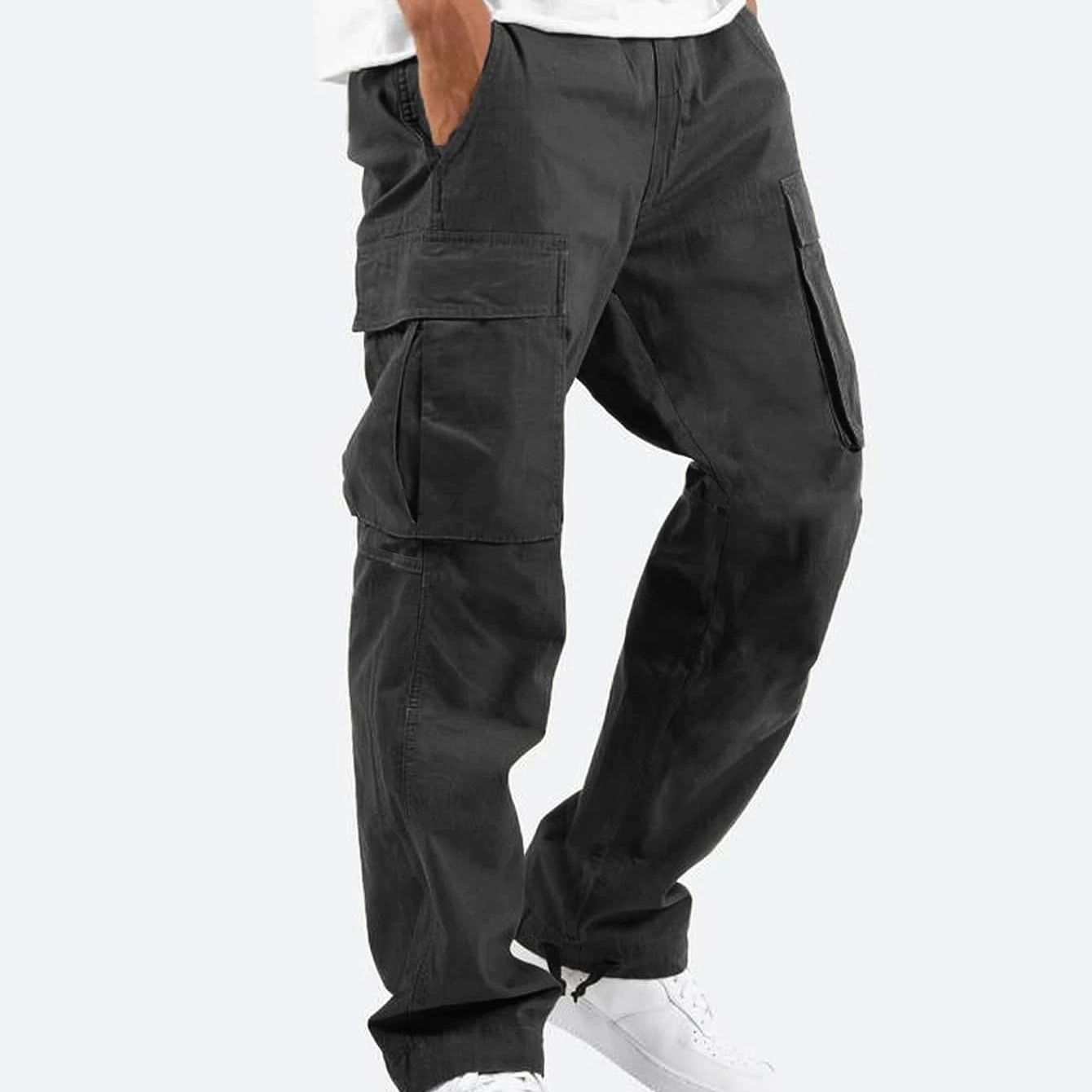 Herren Relaxed Fit Cargohose Verstellbarer Tunnelzug
