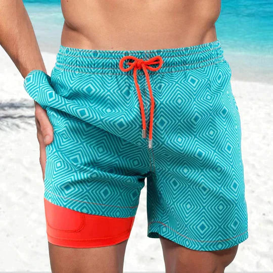 Herren-Badeshorts – Schnelltrocknend mit Kompressions-Innenhose