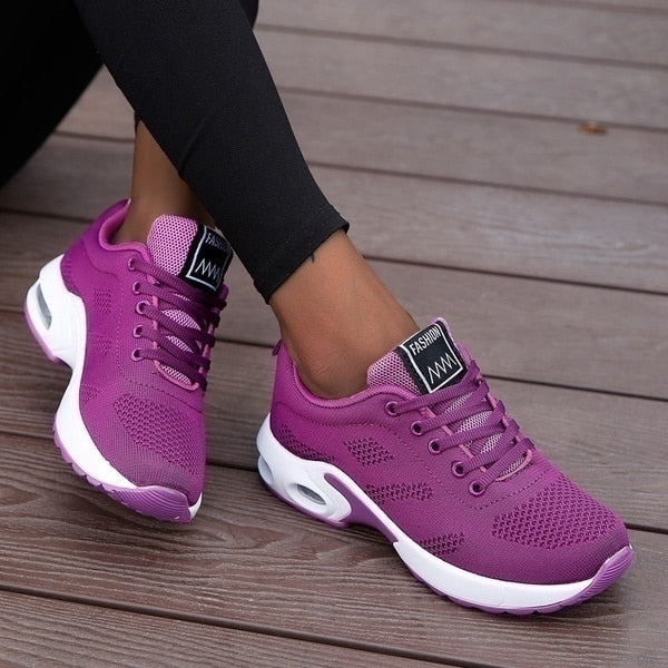 Damen Low-Top-Sneaker - Atmungsaktives Mesh mit Luftpolstersohle
