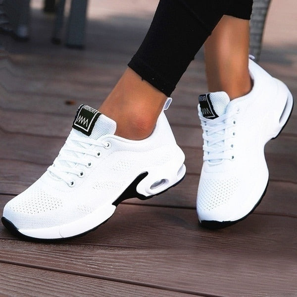 Damen Low-Top-Sneaker - Atmungsaktives Mesh mit Luftpolstersohle