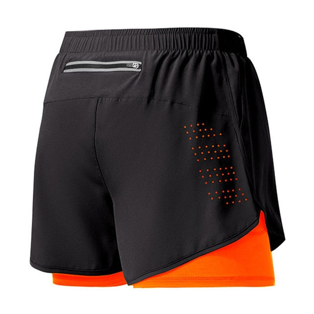 Herren Doppellagige Shorts - Schnelltrocknend mit Kompressionsfutter