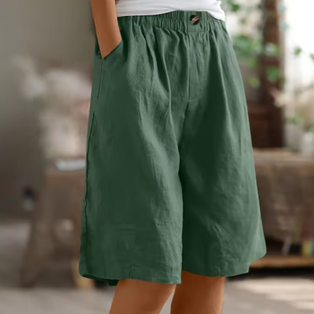 Damen-Bermuda-Shorts - Weites Bein mit elastischem Bund