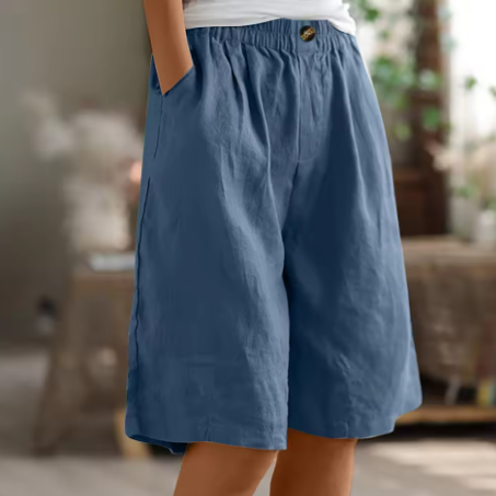 Damen-Bermuda-Shorts - Weites Bein mit elastischem Bund