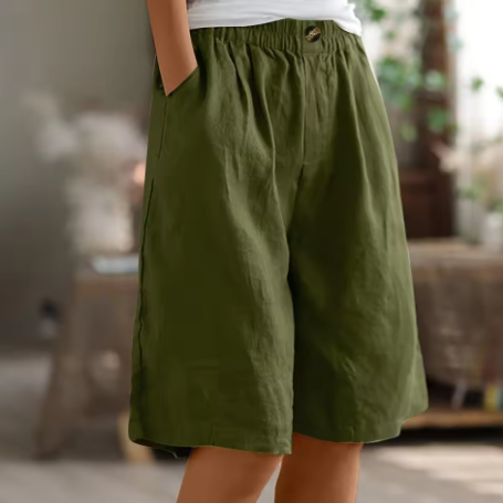 Damen-Bermuda-Shorts - Weites Bein mit elastischem Bund