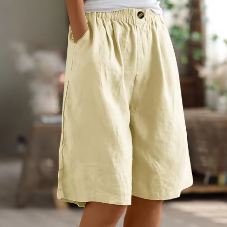Damen-Bermuda-Shorts - Weites Bein mit elastischem Bund