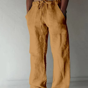 Herren-Leinenhose - Weites Bein mit Taschen