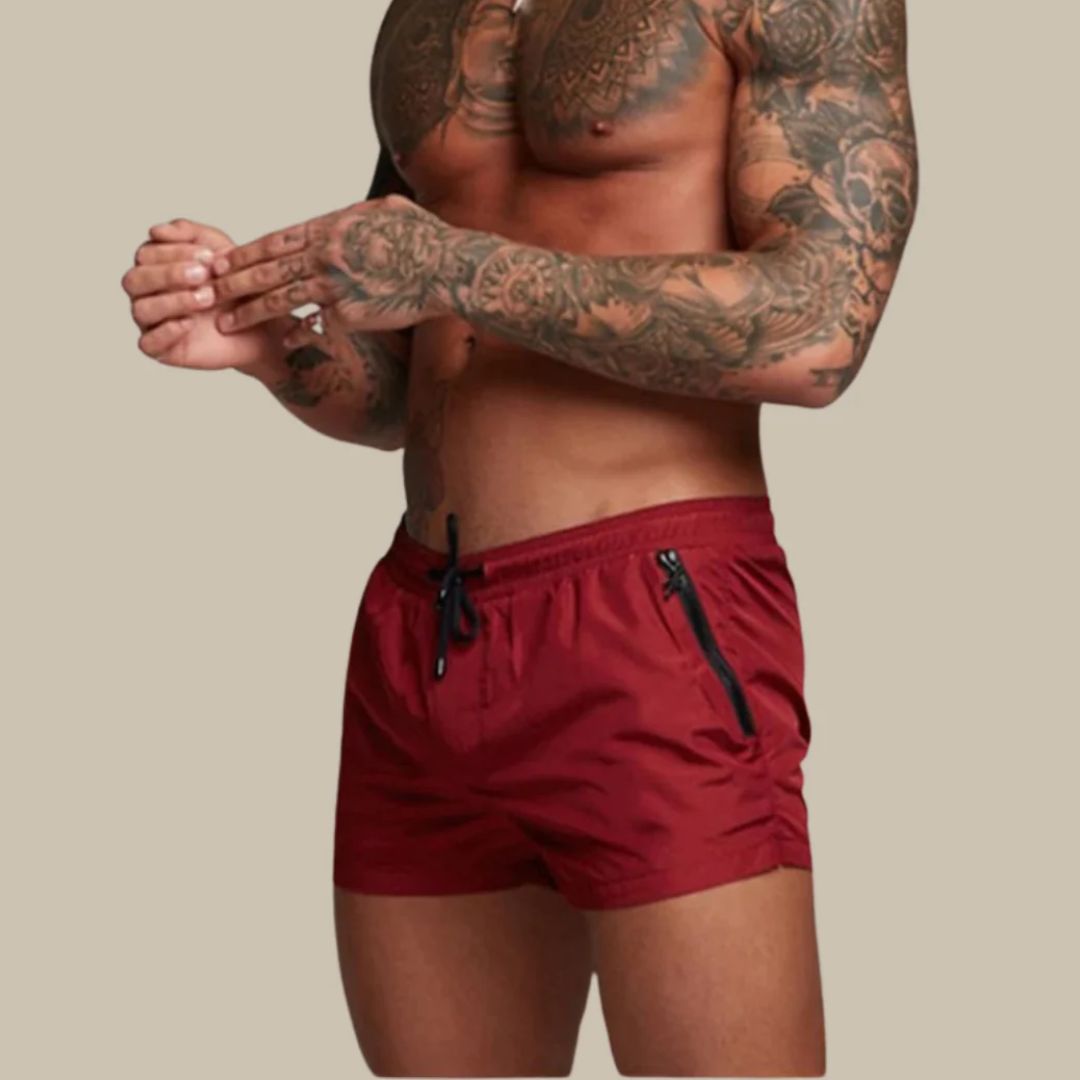 Herren Schnelltrocknende Badehose mit Reißverschlusstaschen