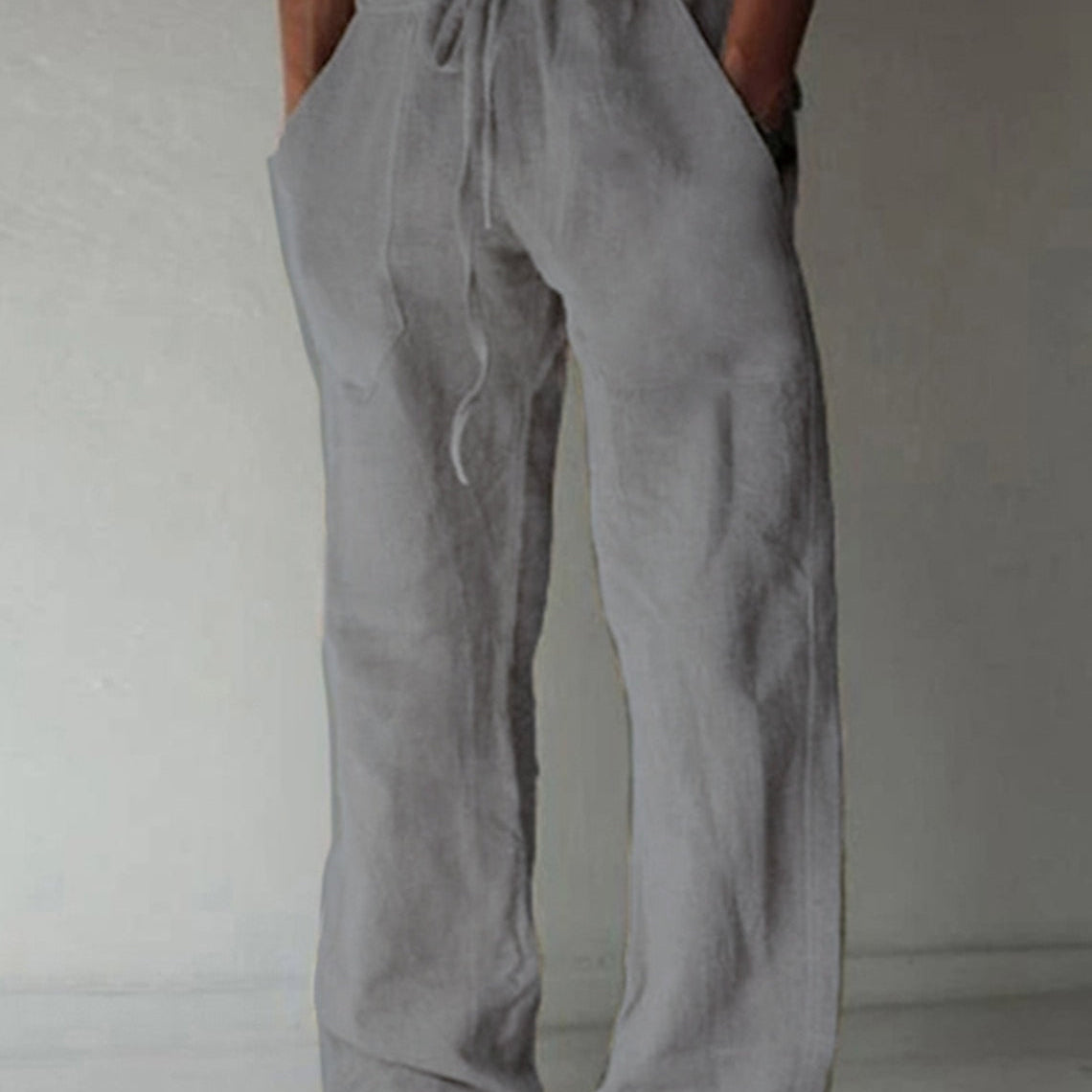 Herren-Leinenhose - Weites Bein mit Taschen