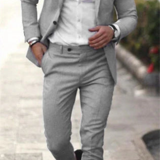 Herren 2-Teiler Anzugset - Slim Fit Blazer mit Passender Hose