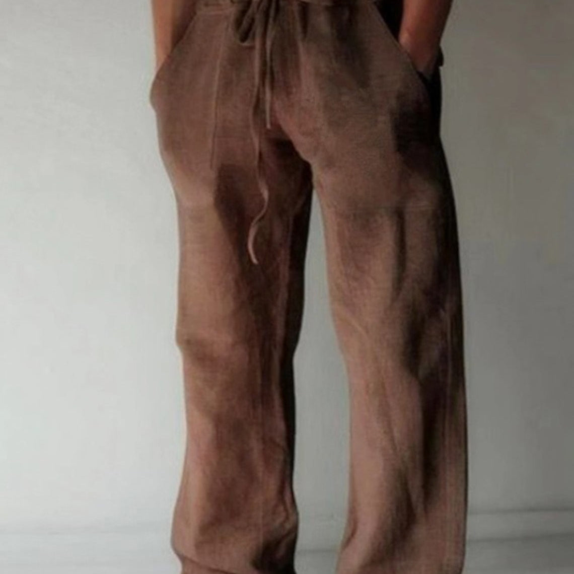 Herren-Leinenhose - Weites Bein mit Taschen