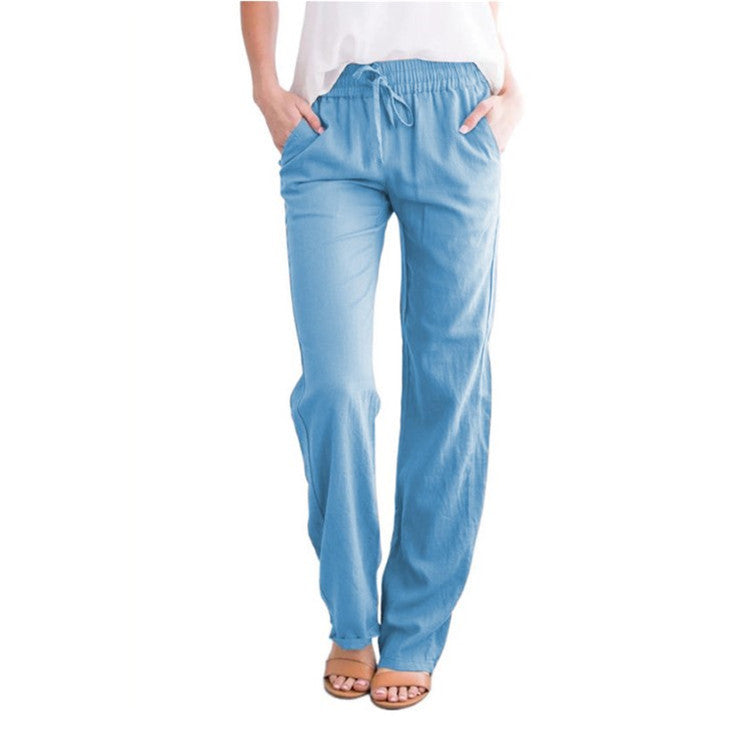 Damen Leinenhose - Elastischer Bund & Lockere Passform