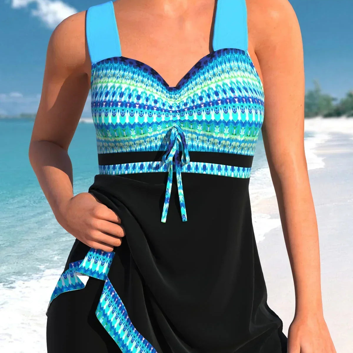 Dames Tankini Set Rock Shorts Sneldrogend Strand Zomer
