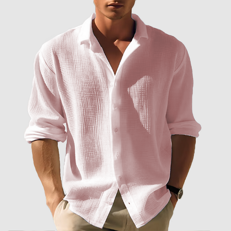 Herren-Leinenhemd mit Struktur - Relaxed Fit mit Langarm