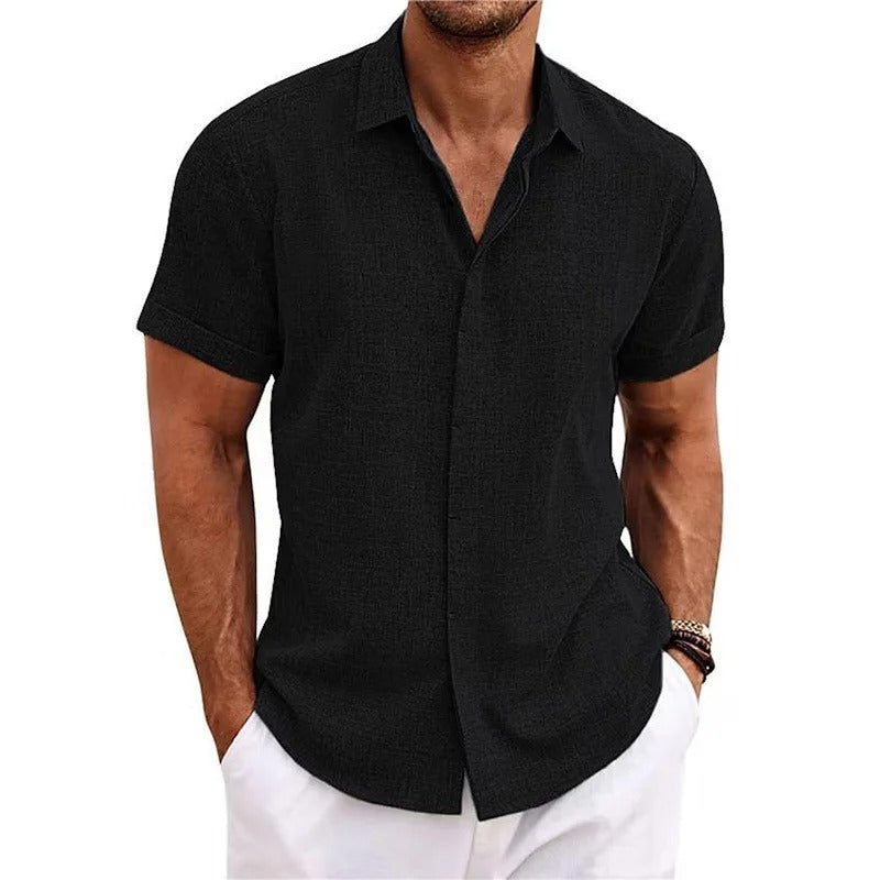 Herren Hemd aus Leinen - Slim Fit mit Umschlagärmeln
