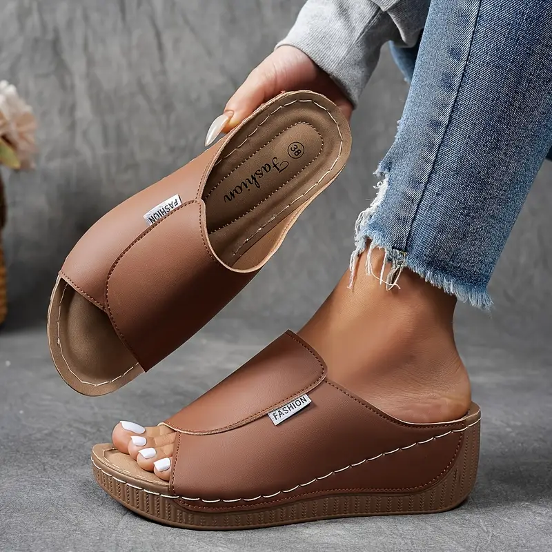 Damen Schuhe mit Fußgewölbestütze und Polsterung Bequeme Slipper mit Offener Zehenpartie