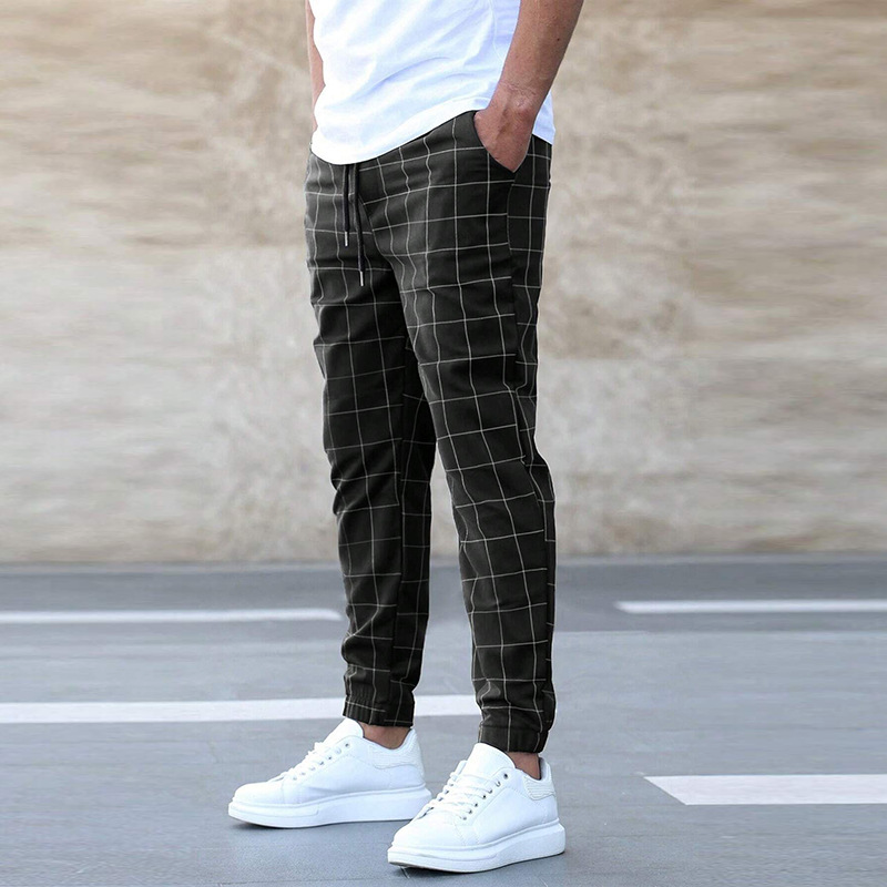 Stilvolle Skinny Karomuster-Langhose für Herren