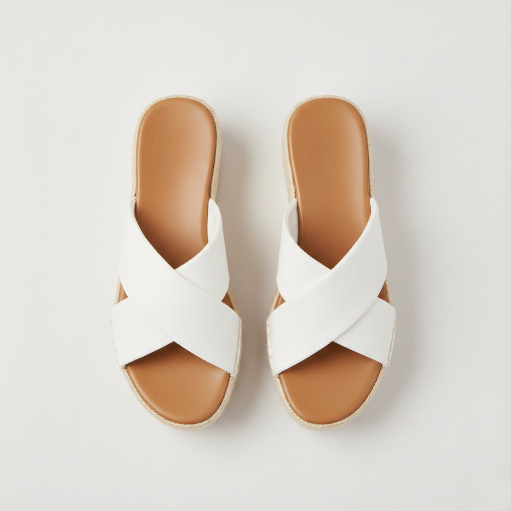 Criss-Cross Espadrille Platform Wedge Sandals