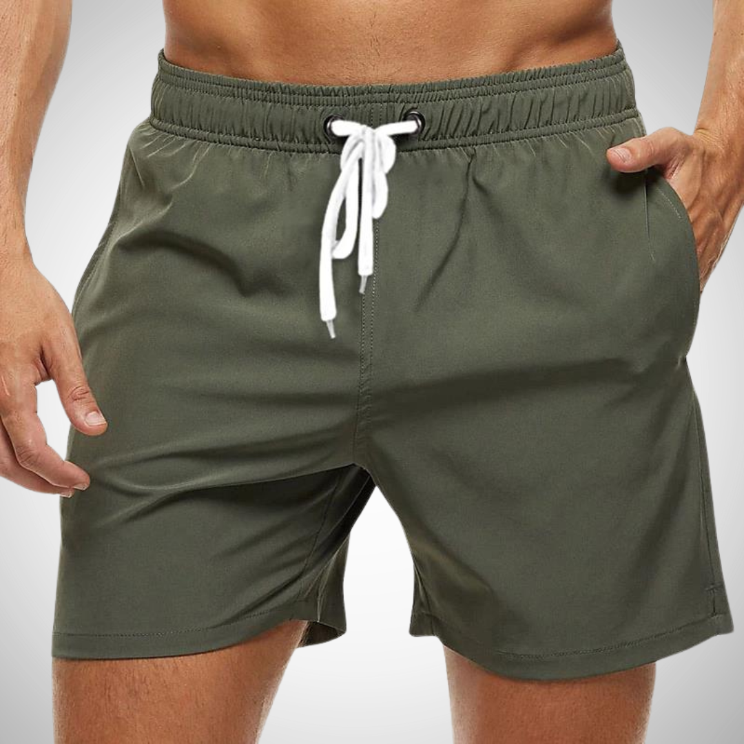 Herren Schicke Badehose Elastischer Bund und Kontrast-Kordelzug