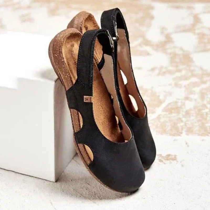 Damen-Sandalen - Geschlossene Zehenpartie & Fersenriemen