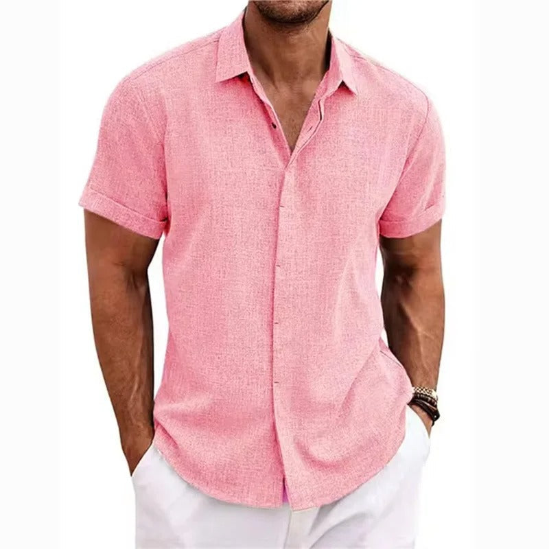 Herren Hemd aus Leinen - Slim Fit mit Umschlagärmeln