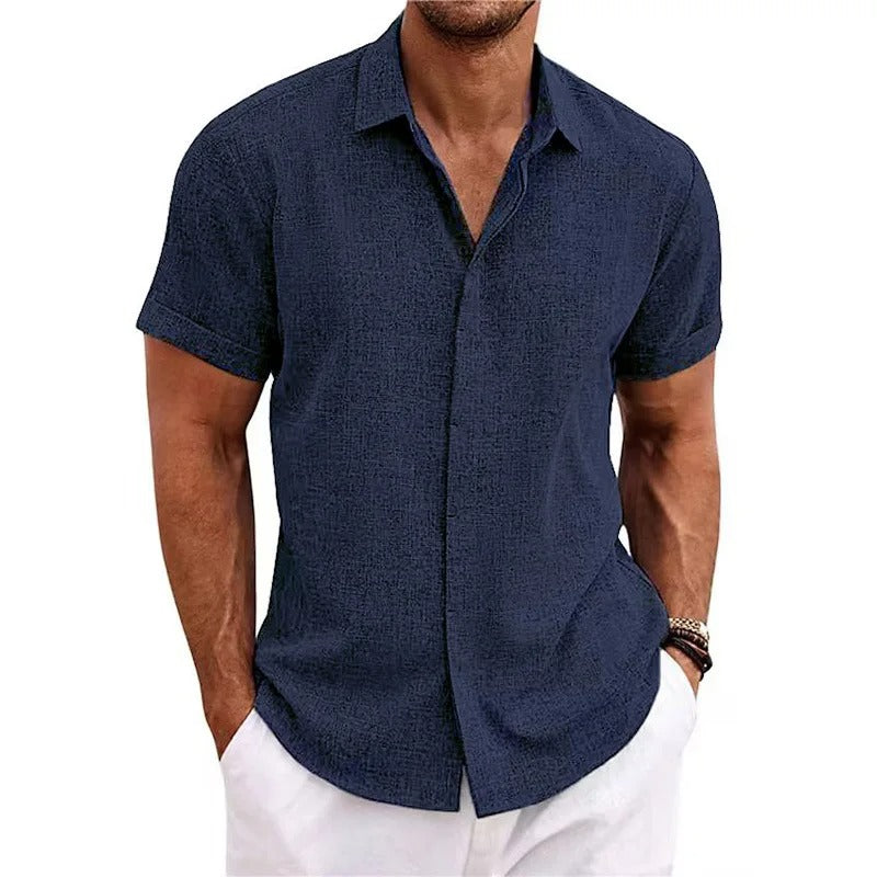 Herren Hemd aus Leinen - Slim Fit mit Umschlagärmeln