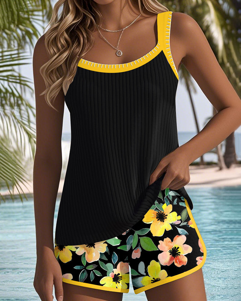 Women's Tummy Control Flattering Tankini Stylish and Supportive Two-Piece Swimwear