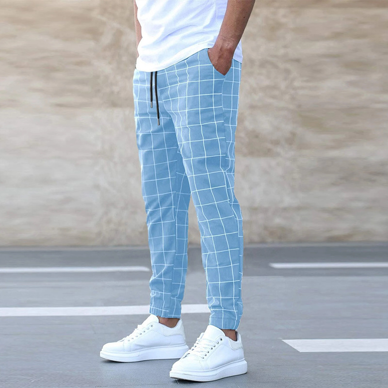 Stilvolle Skinny Karomuster-Langhose für Herren