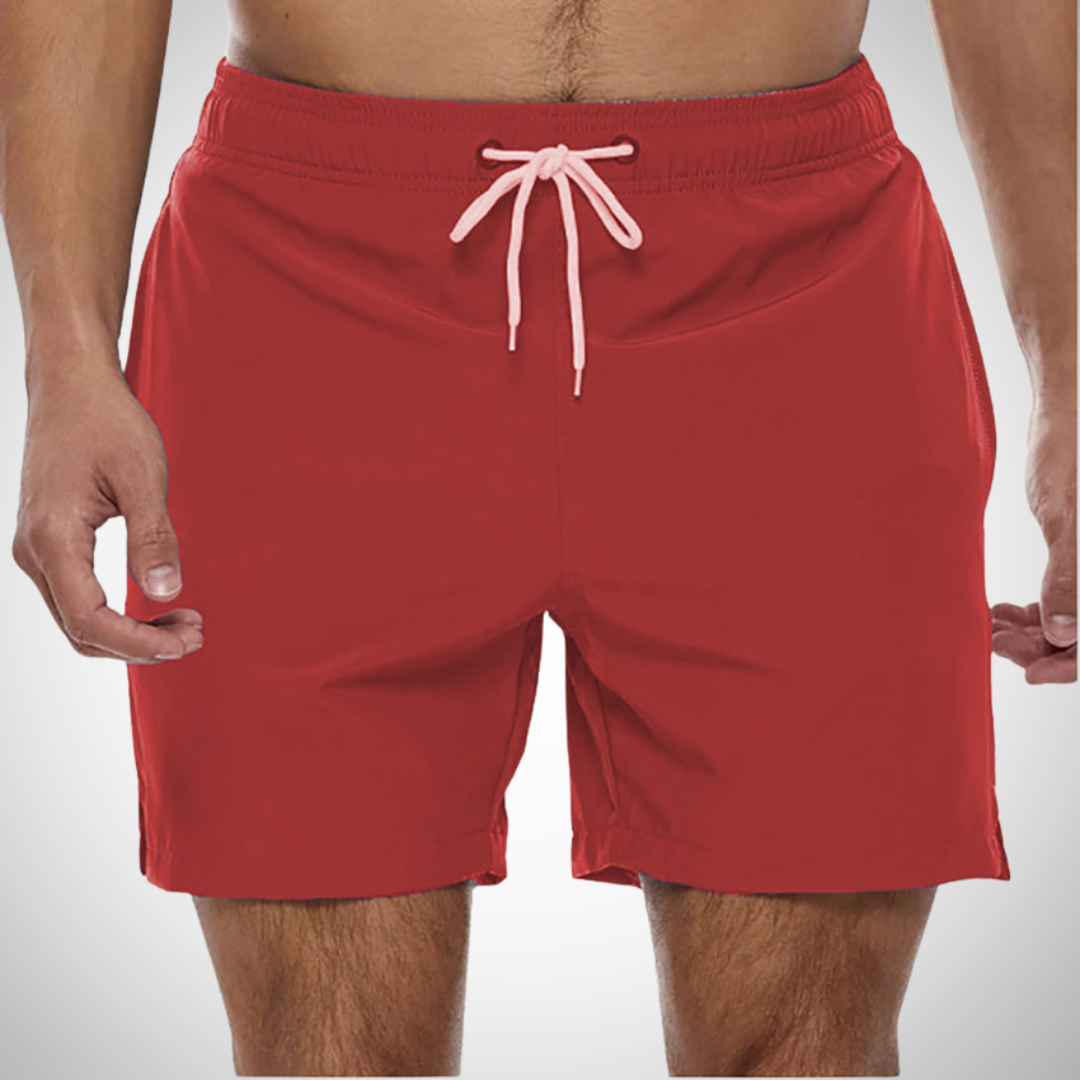 Herren Schicke Badehose Elastischer Bund und Kontrast-Kordelzug