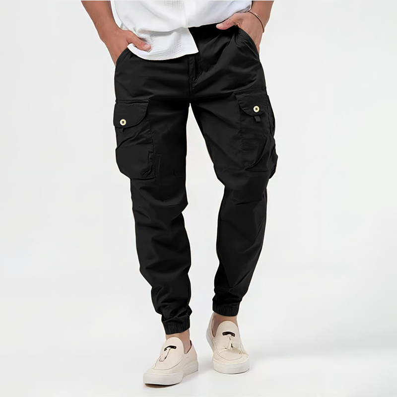 Herren Cargo-Hose - Bündchen am Saum & Multi-Taschen