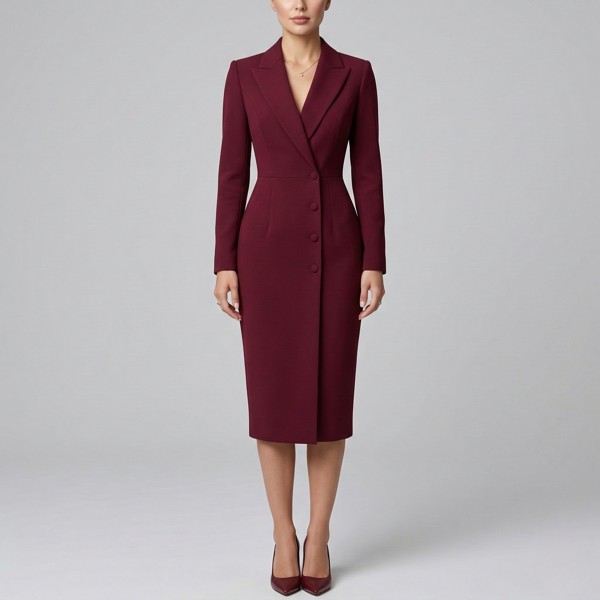 Damen Blazer-Midikleid - Zweireihig & Reverskragen