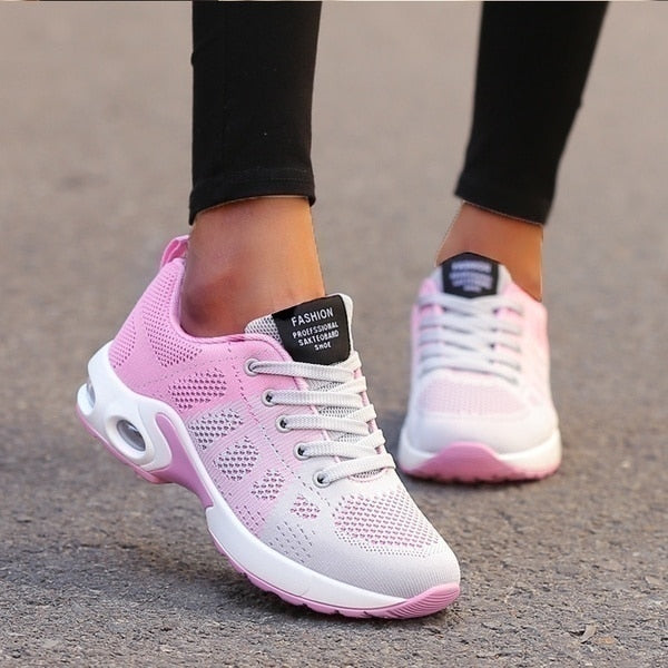 Damen Low-Top-Sneaker - Atmungsaktives Mesh mit Luftpolstersohle