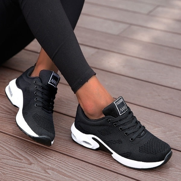 Damen Low-Top-Sneaker - Atmungsaktives Mesh mit Luftpolstersohle