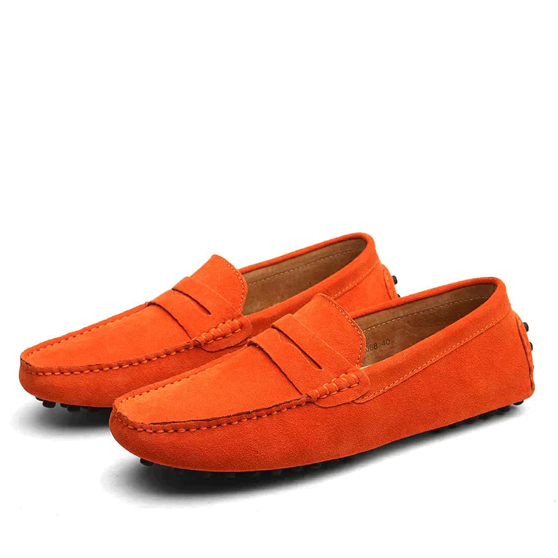 Herren-Wildleder-Slipper - Slip-On mit Noppensohle