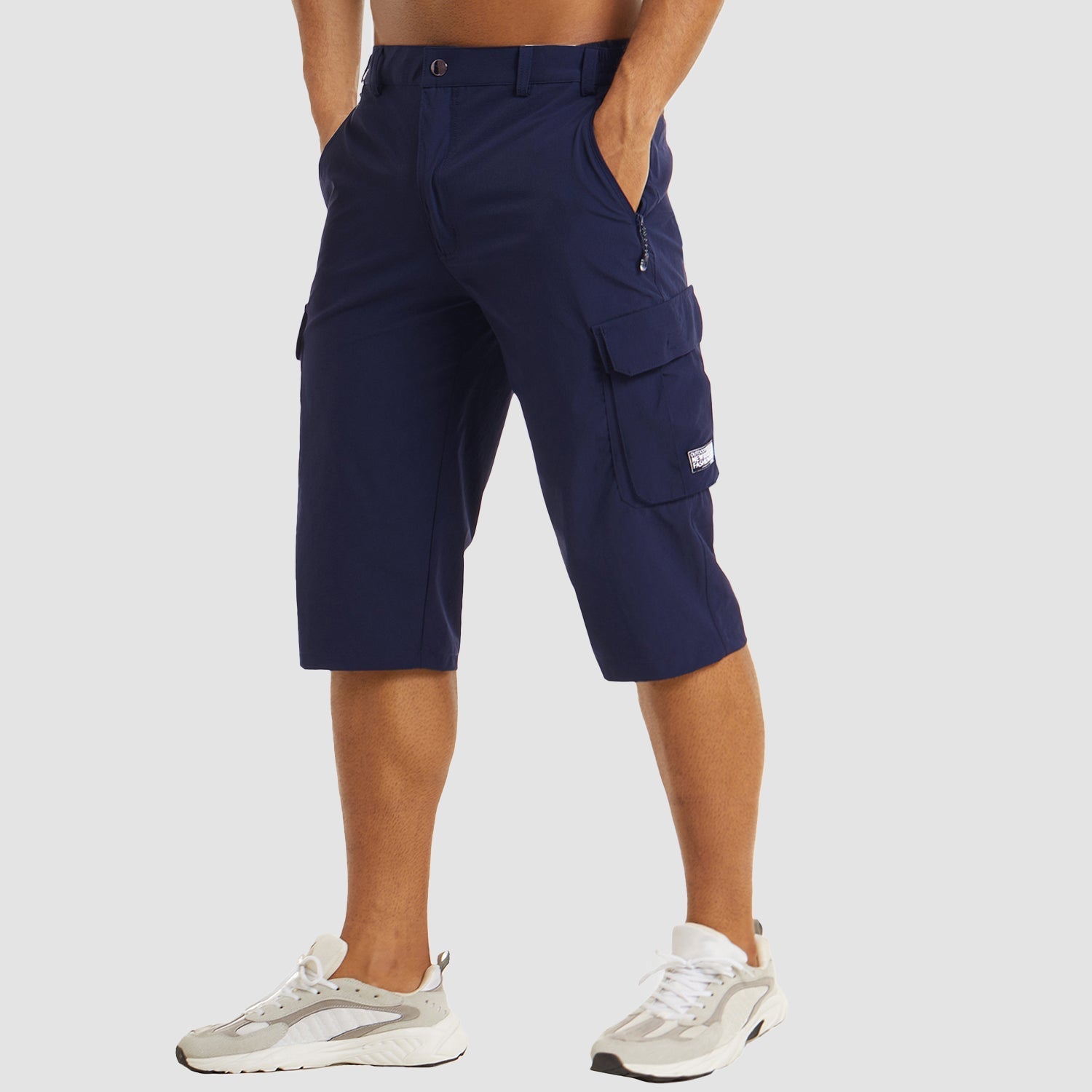Herren Lange Cargo-Shorts - Lockere Passform mit Multi-Taschen