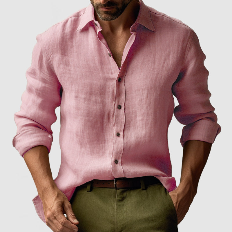 Herren-Linen-Hemd – Knopfleiste & Entspannte Passform