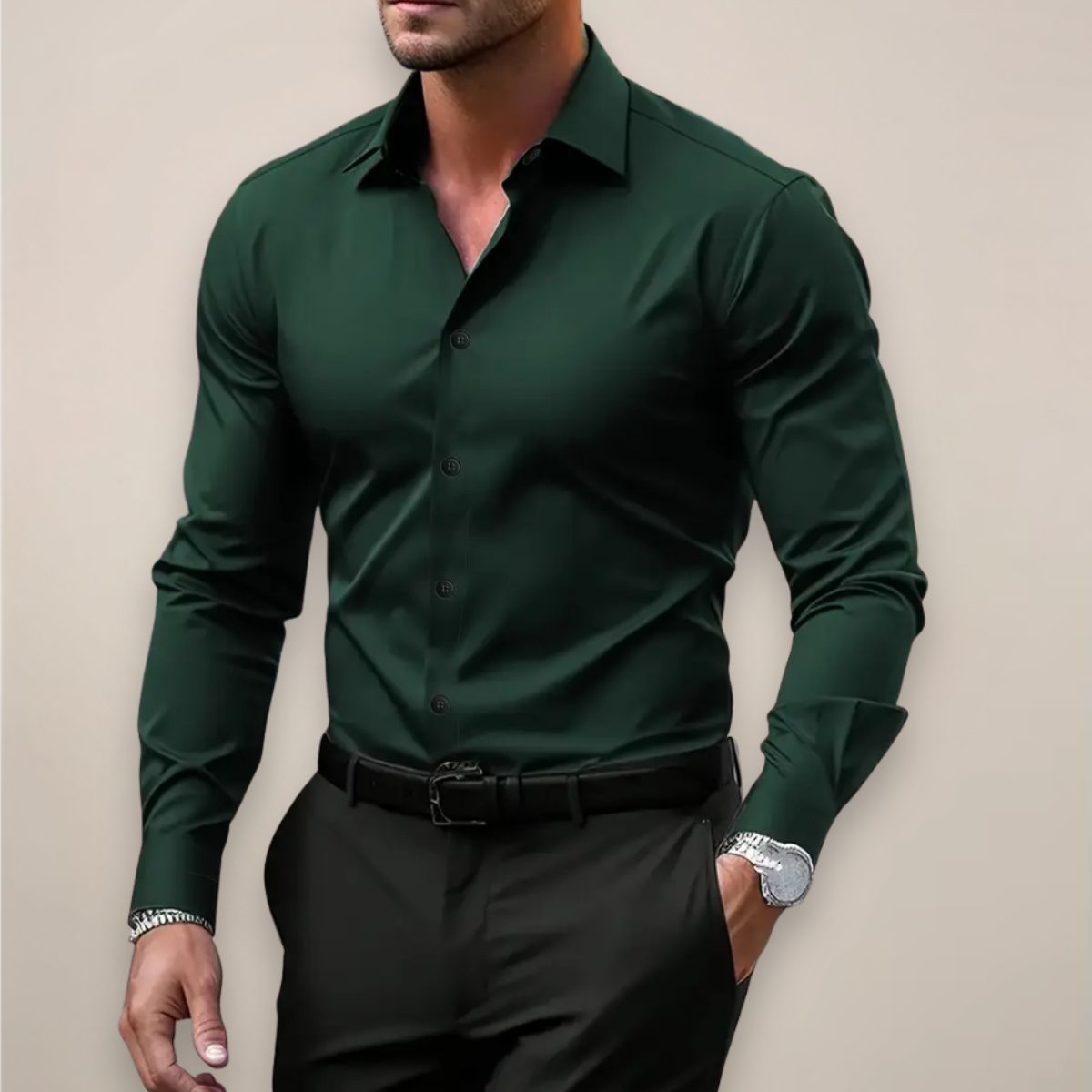 Herren Langarmhemd Smart Style Hemd Mit Knopfleiste Shirt