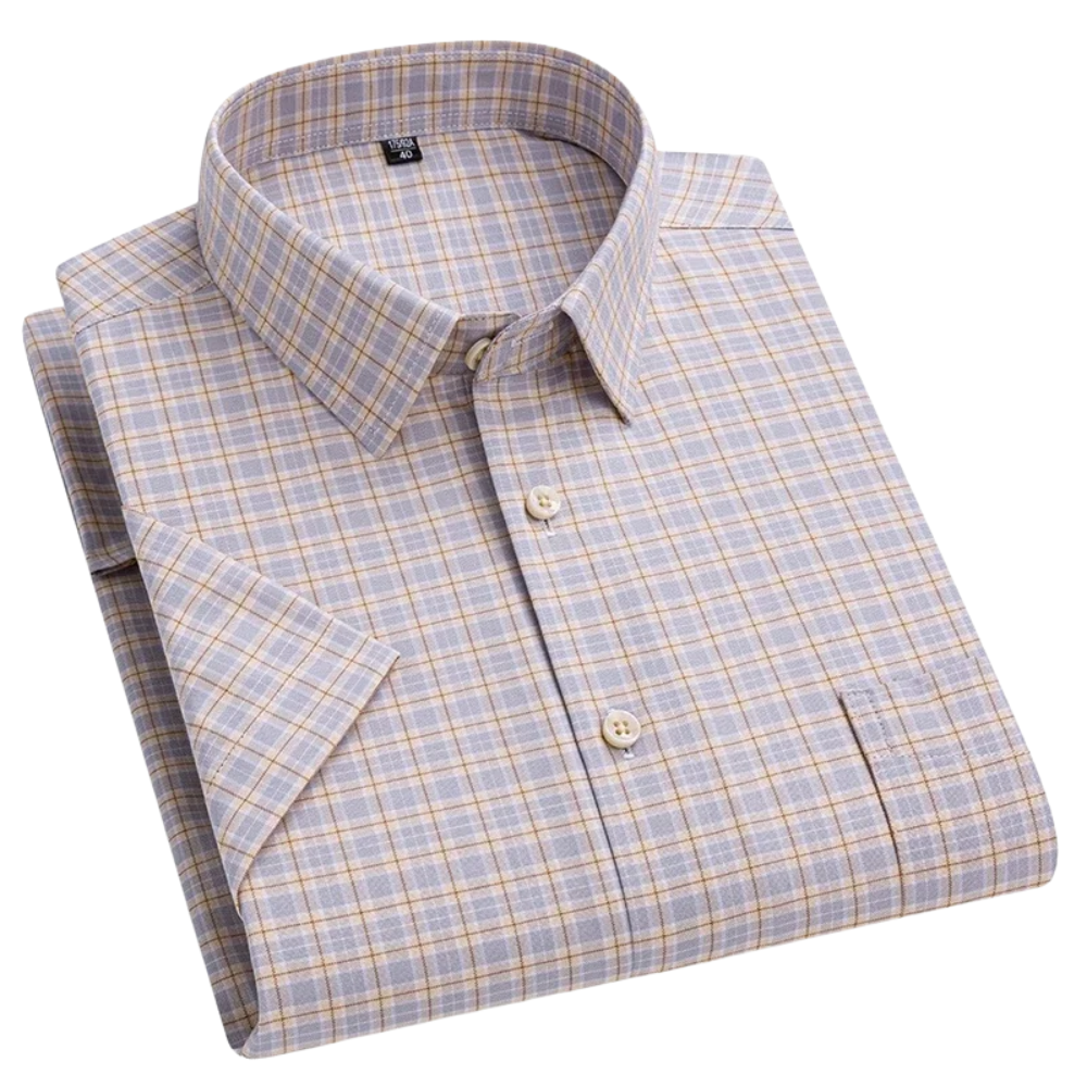 Herren Kurzarmhemd Gestreift Business Freizeithemd Smart Casual