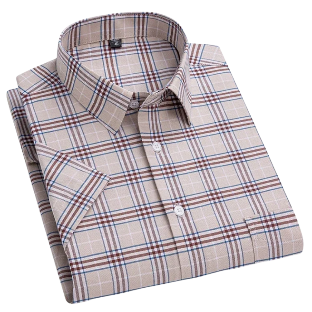Herren Kurzarmhemd Gestreift Business Freizeithemd Smart Casual