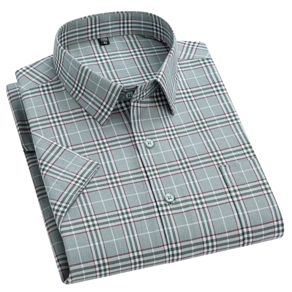 Herren Kurzarmhemd Gestreift Business Freizeithemd Smart Casual