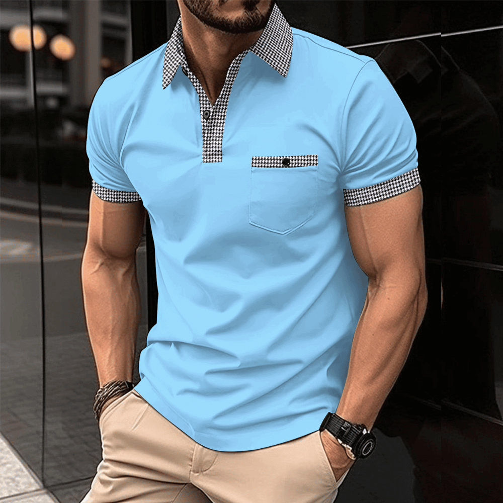 Herren Poloshirt - Slim Fit mit Kontrastbesatz