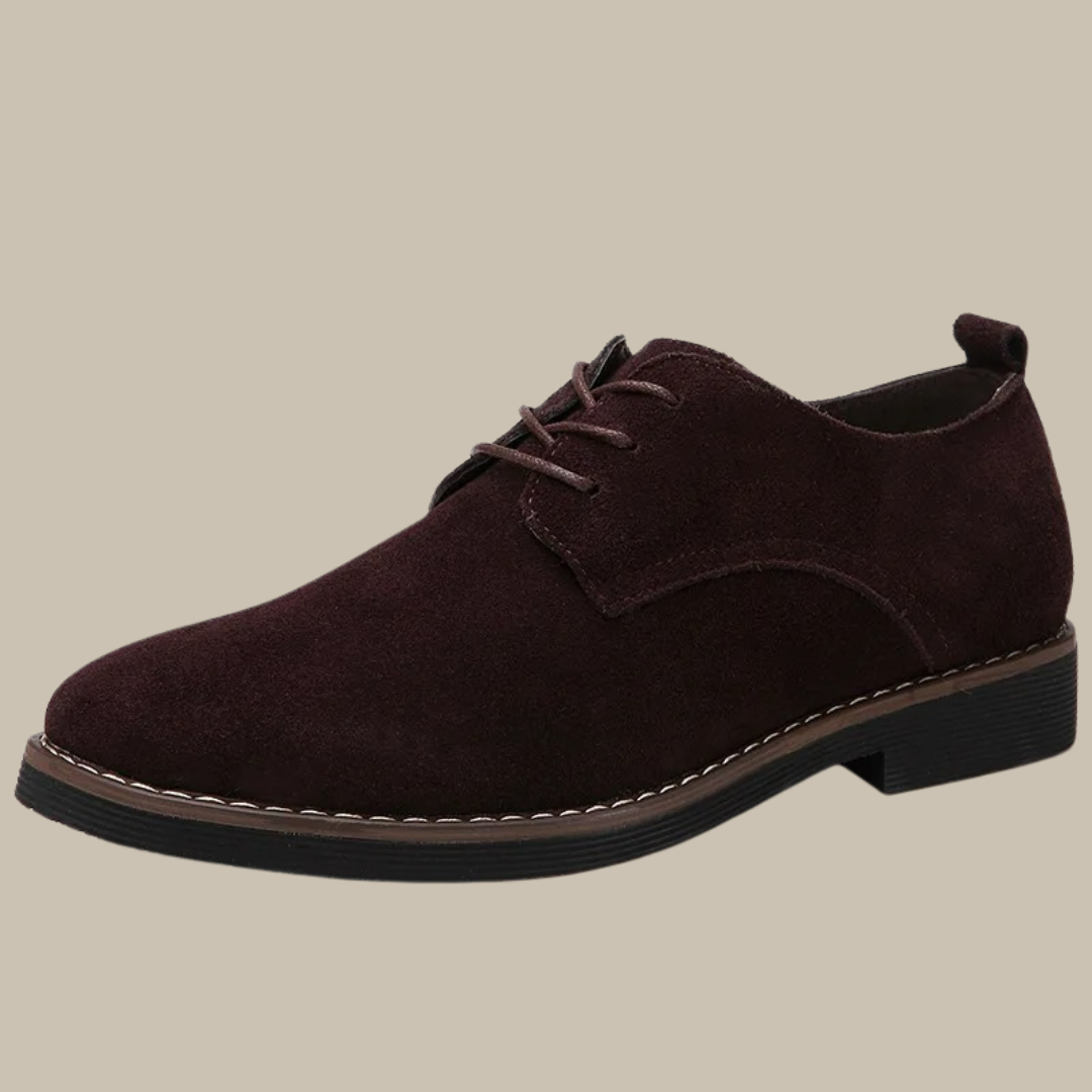 Herren Derby-Schuhe aus Wildleder - Schnürschuhe mit runder Kappe