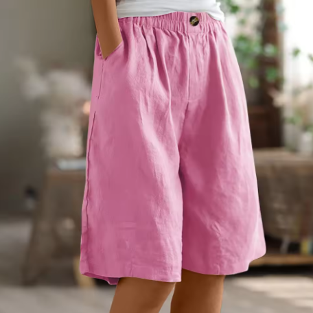 Damen-Bermuda-Shorts - Weites Bein mit elastischem Bund