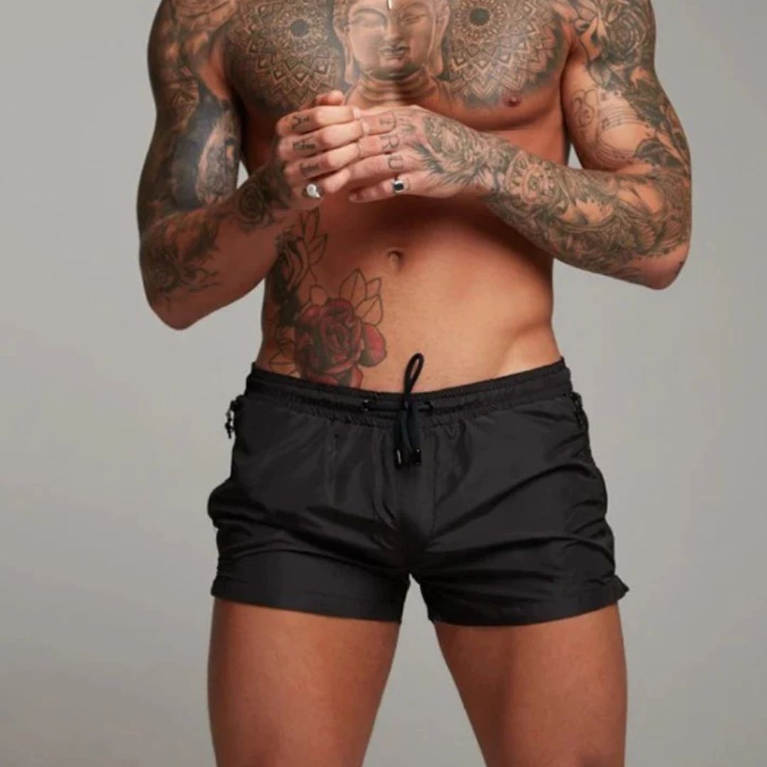 Herren Schnelltrocknende Badehose mit Reißverschlusstaschen