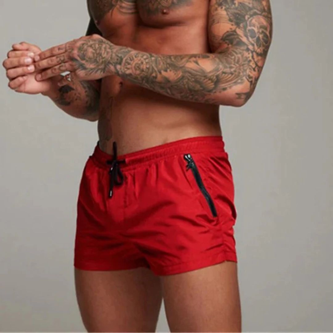 Herren Schnelltrocknende Badehose mit Reißverschlusstaschen