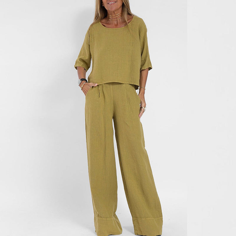 Damen Zweiteiliges Set Entspannte Passform und Eleganter Stil