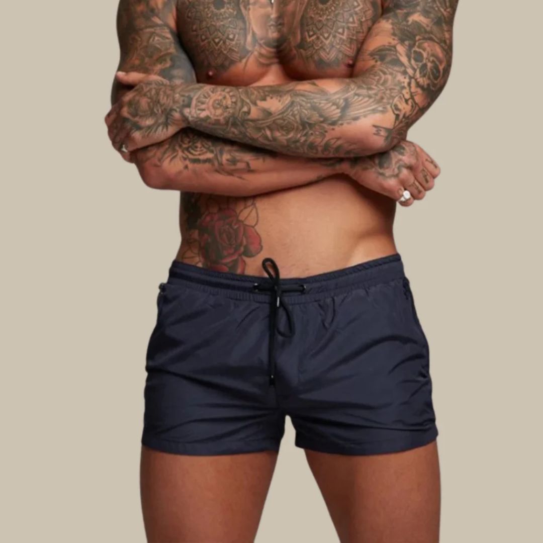 Herren Schnelltrocknende Badehose mit Reißverschlusstaschen
