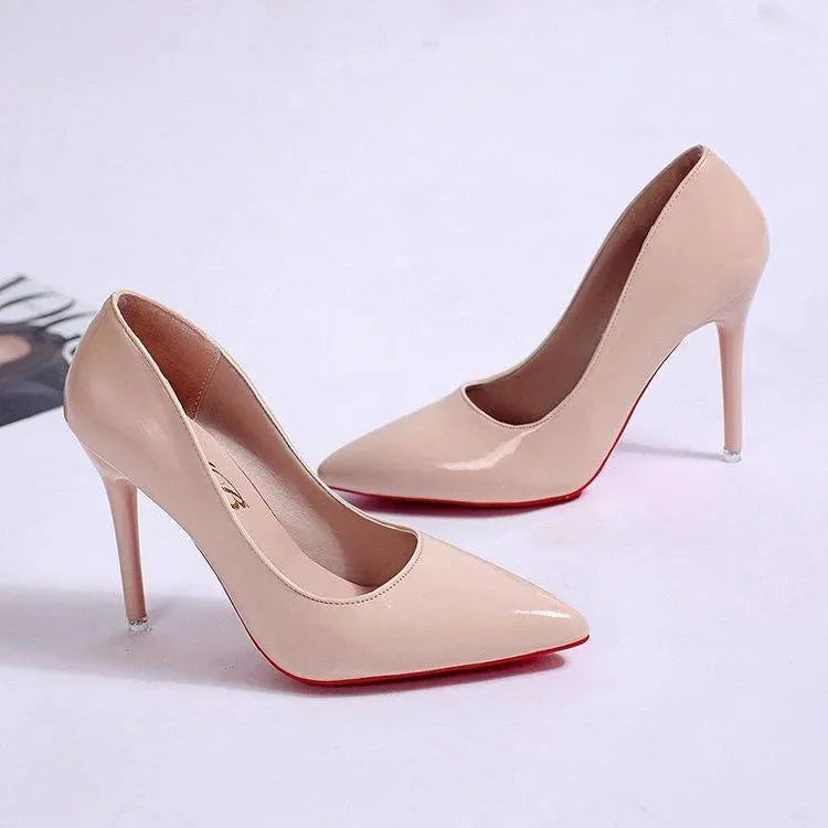 Damen High Heels - Spitz zulaufende Stilettos mit Rote Sohle