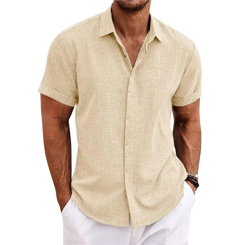 Herren Hemd aus Leinen - Slim Fit mit Umschlagärmeln